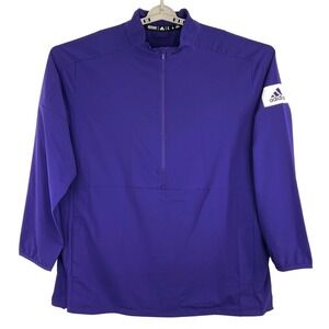 Adidas Men's 2XL Climalite Golf 1/4 Zip Purple Wind Performance Pullover Jacket